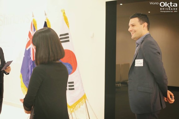 Being introduced as the entrepreneurial speaker at the Overseas Korean Trade Association event in Brisbane